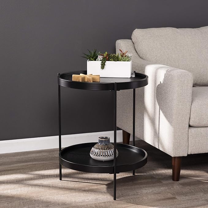 SEI Furniture Verlington End Table, Black