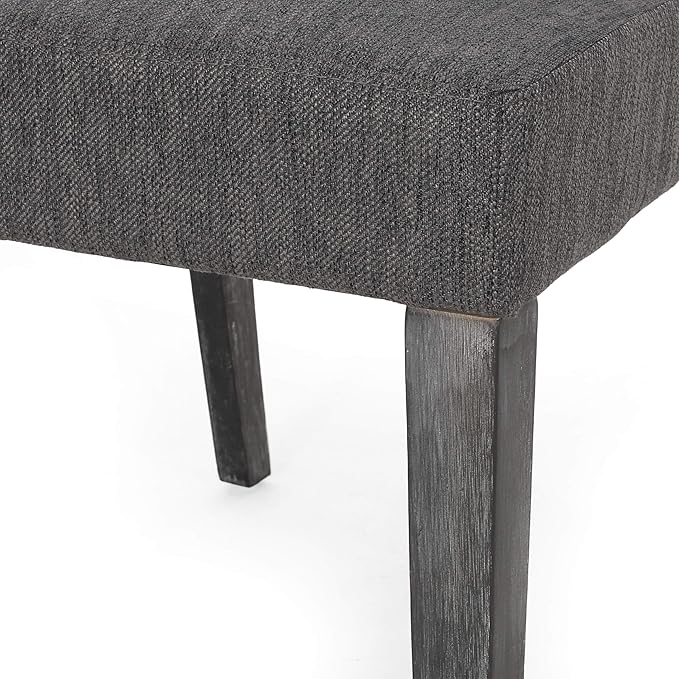 Christopher Knight Home Kuna Contemporary Upholstered Dining Chair (Set of 2), Charcoal + Gray