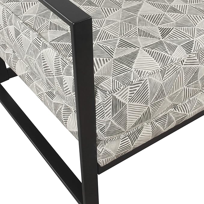 HomePop Modern Metal Frame Accent Chair Home Décor|Accent Chairs for Living Room & Bedroom - Gray Lines