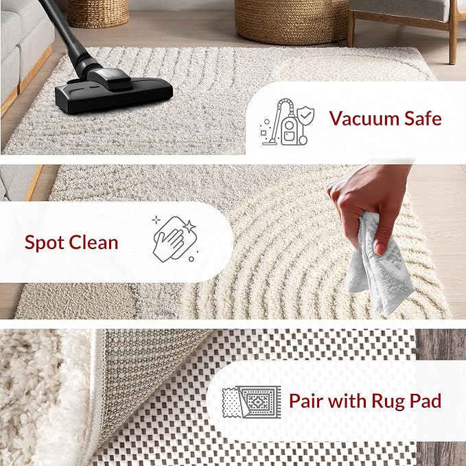 nuLOOM Gloria Abstract Shag Accent Rug, 2x3, Beige