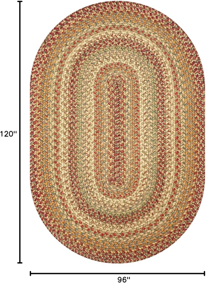 Homespice Harvest Jute Brown Braided Rug 8x10' Oval Rug for Living Room, Bedroom Rug and Dining Room. Pet Friendly. Decor Styles- Farmhouse Rug, Rustic, Vintage, Cottage, Primitive, Country, Boho Rug
