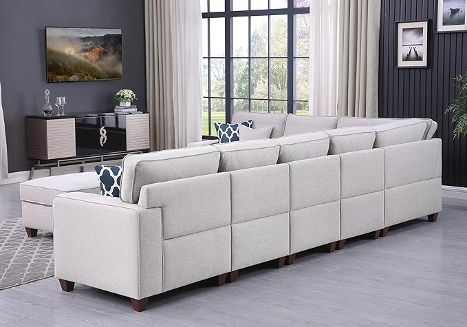 Leio Sectional Modular Sofa with Ottoman for Living Room, Apartment, Bedroom, Office, Dorm
