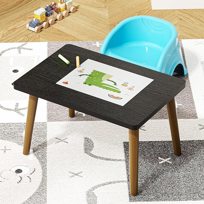 Small Coffee Table for Small Space, Low Table, Floor Table Desk for Sitting on The Floor, Storage Living Room Furniture, Tatami Tea Tables with Solid Wood Legs, Home Office, Farmhouse, Rectangle Black