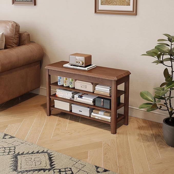 Shoe Rack for Front Door Entrance, Solid Wood Shoe Bench for Closet, Holds Up to 550lbs, Shoe Rack Bench for Entryway, Mudroom, Hallway