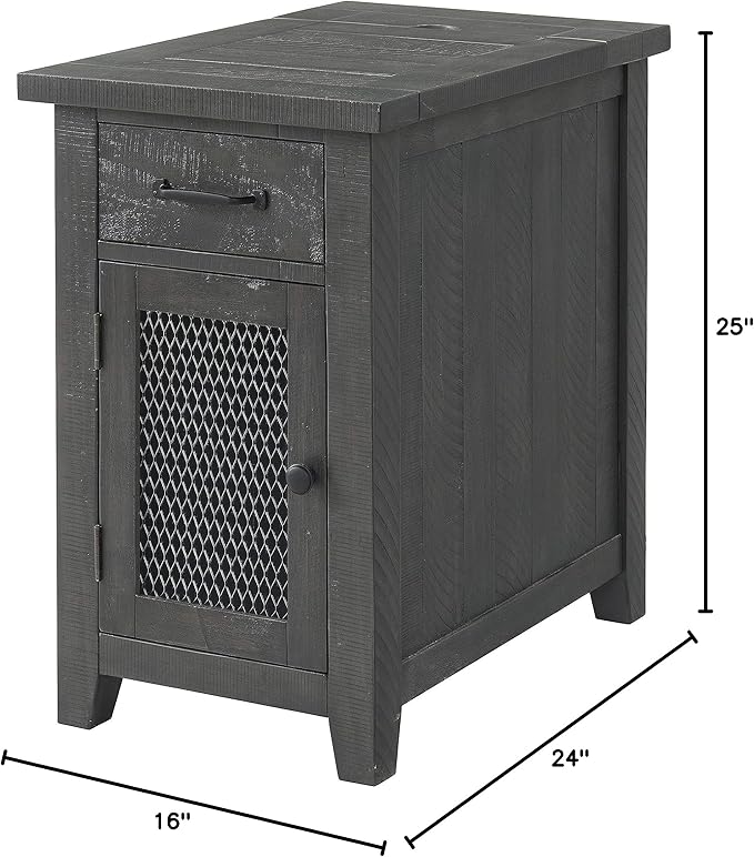 Martin Svensson Home Rustic Chairside Table, Grey