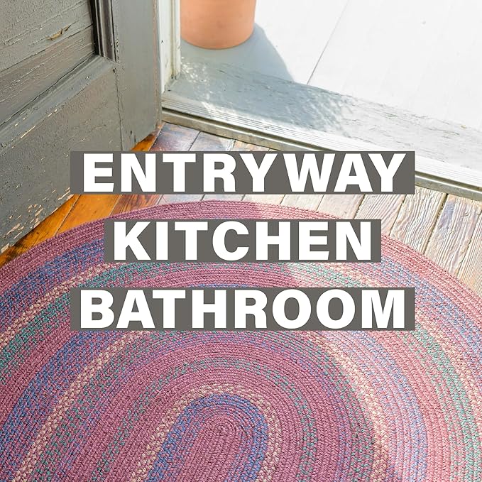 Jamestown Burgundy Jute Braided Rug, 20x30 Rectangle - Rustic Cabin Decor for Kitchen, Entryway, Everywhere