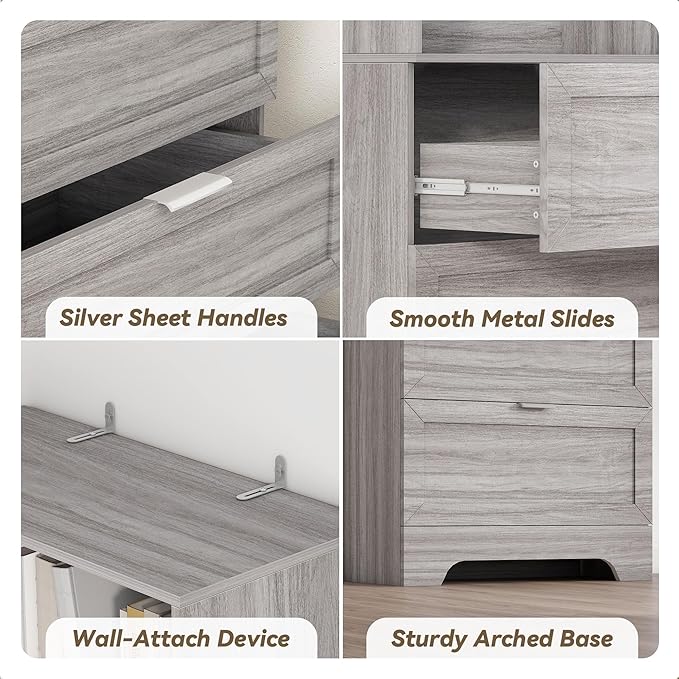 71'' Tall Bookshelf with Drawers,6 Tier Wooden Bookcase Storage Organizer,Freestanding Display Cabinet with Adjustable Shelves for Living Room, Bedroom