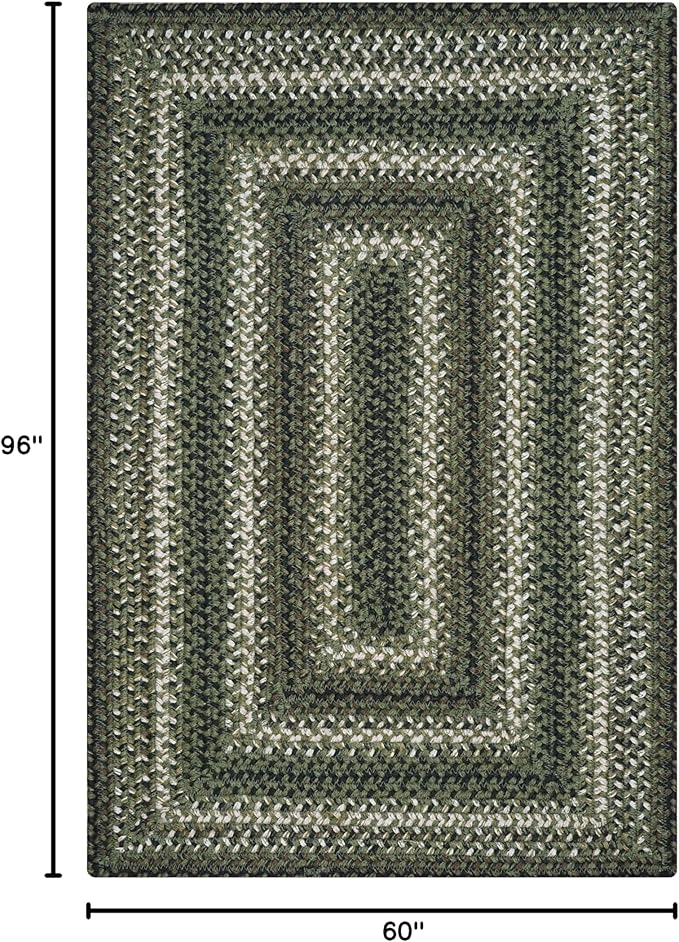 Homespice Pinecone Braided Area Rug 5x8' - Jute Braided Natural Rugs for Living Room for Rustic Country Decor