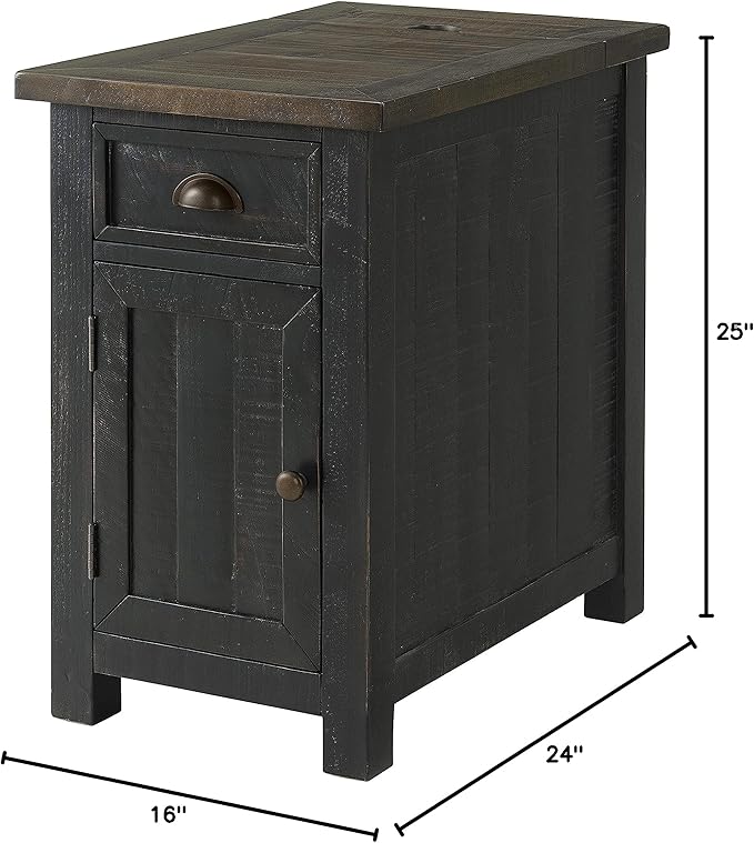 Martin Svensson Home, Chairside Table, Black with Brown Top