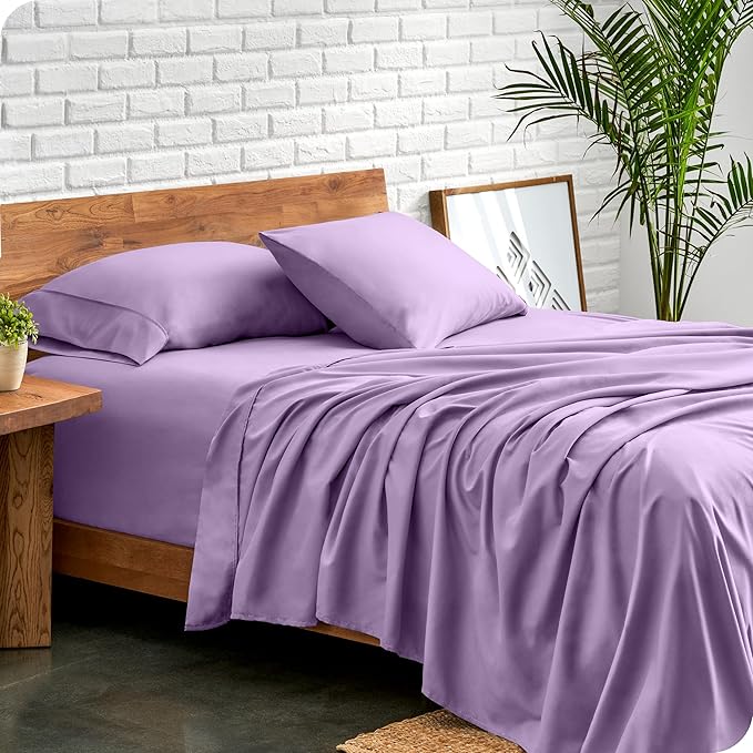Bare Home Full Sheet Set - Luxury 1800 Ultra-Soft Microfiber Full Bed Sheets - Double Brushed - Deep Pockets - Easy Fit - 4 Piece Set - Bedding Sheets & Pillowcases (Full, Lavender)