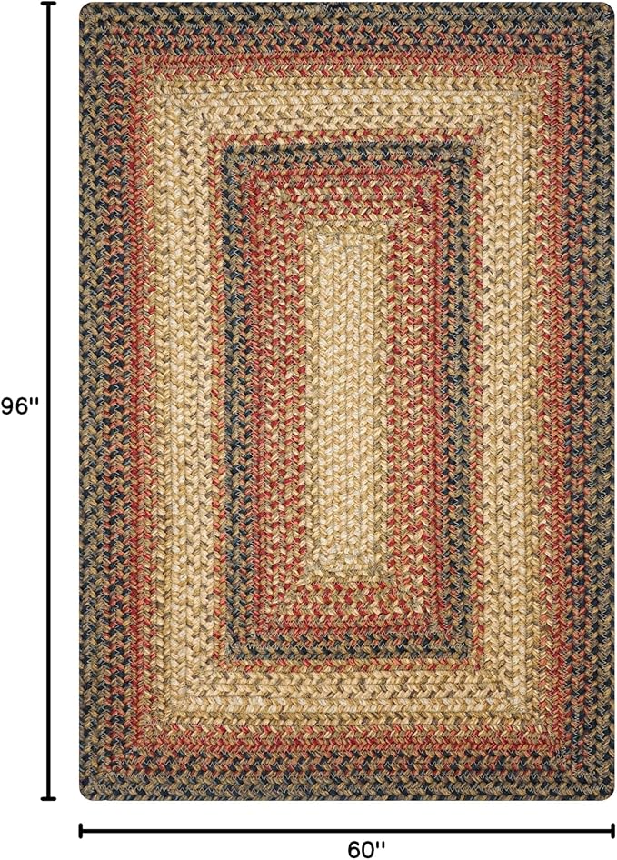 Homespice Russet Multicolor Jute Braided Rope Rug, 5x8' Rectangle - Warm Country Decor, Perfect for Bedrooms and Living Rooms - Durable, Easy to Clean and Pet Friendly