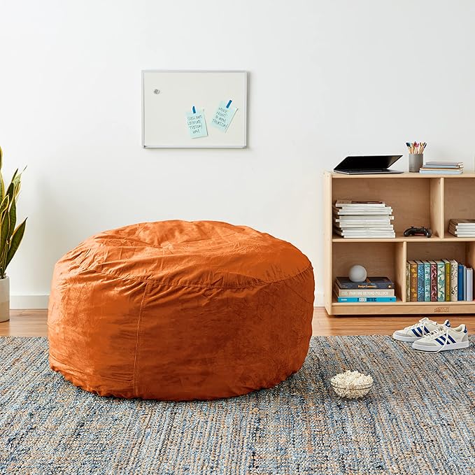 Sofa Sack Bean Bag Chair Cover, 4-Feet, Tangerine