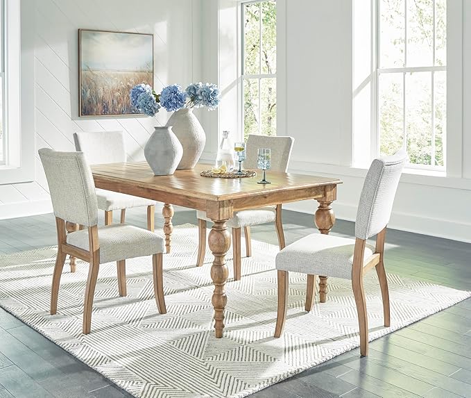 Signature Design by Ashley Rybergston Casual Dining Table with 4 Legs, Light Brown