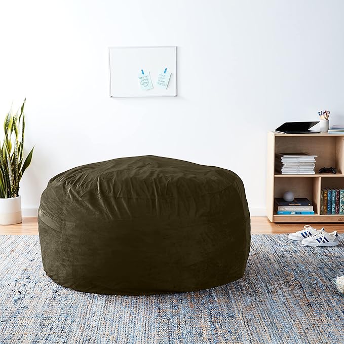 Sofa Sack Bean Bag Chair Cover, 5-Feet, Olive
