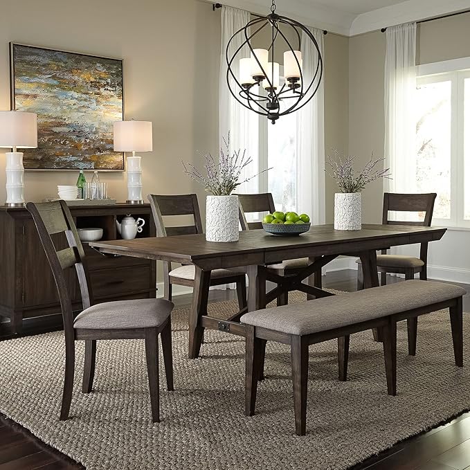 LIBERTY FURNITURE INDUSTRIES, INC. Double Bridge Trestle Table Set