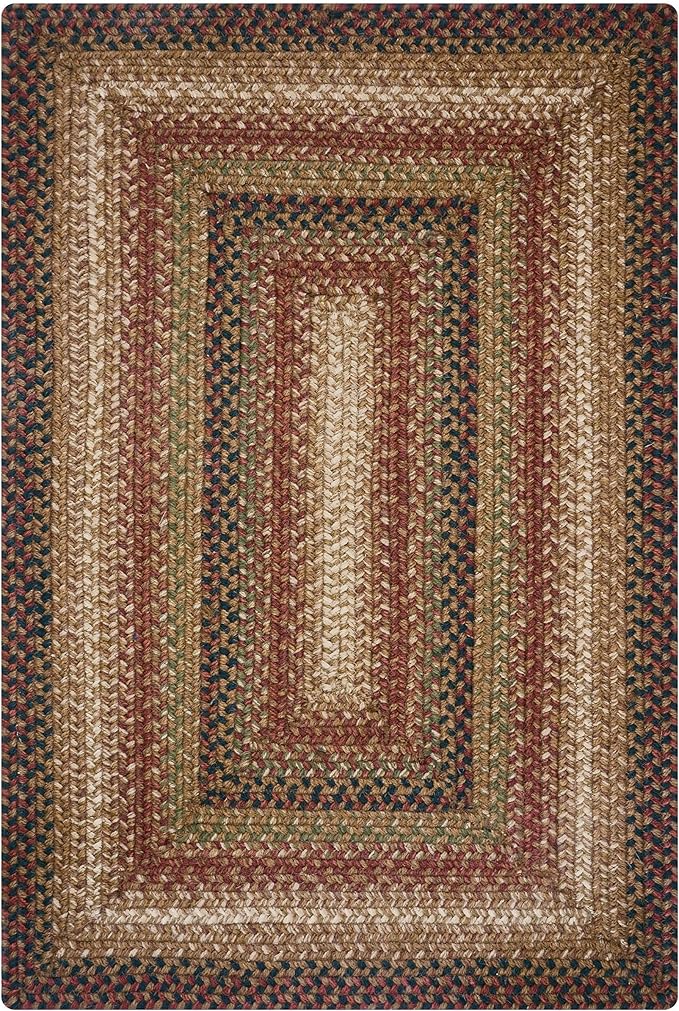 Homespice Gingerbread Jute Braided Rug 27x45 Rect Brown-Red-Black Natural Jute Rug. Uses- Indoor Entryway, Kitchen Rug, Bedroom Doorway Reversible, Rustic, Country, Primitive, Farmhouse Decor