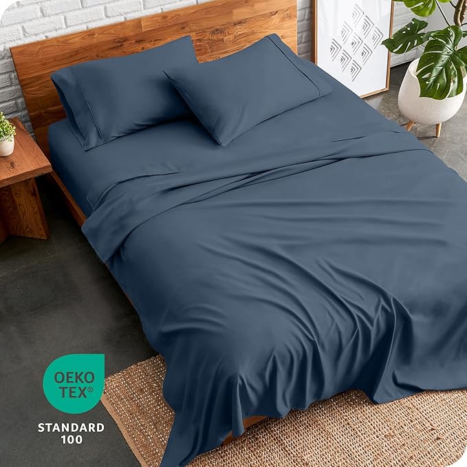 Bare Home Ultra-Soft Full XL Sheet Set - Luxury 1800 - Hydro-Brushed - Deep Pockets - Easy Fit - 4 Piece Set - Bedding Sheets & Pillowcases (Full XL, Bering Sea)