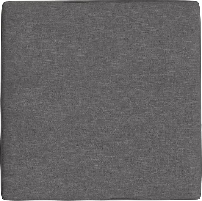 SIMPLIHOME Owen 40 inch Wide Mid Century Modern Square XL Coffee Table Storage Ottoman in Slate Grey Polyester Fabric, Assembled, for The Living Room, Entryway and Family Room