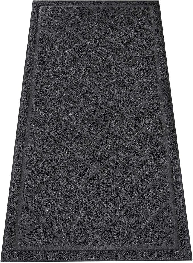 Front Door Mat Indoor Outdoor, 48" x 24" Non Slip Welcome Doormat for Entryway, Heavy Duty Low Profile Entrance Rug for High Traffic Areas, Patio, Outside Entry, Yard, Porch Waterproof