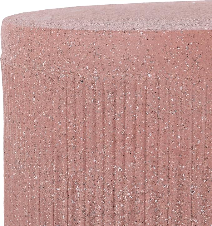 JONATHAN Y TBL1103B Kline 17.5" Mid-Century Modern Brutalist Indoor/Outdoor Accent Table Art Deco, Minimalist, Contemporary, Patio, Garden, Bathroom, Living Room, Pink Terrazzo Finish
