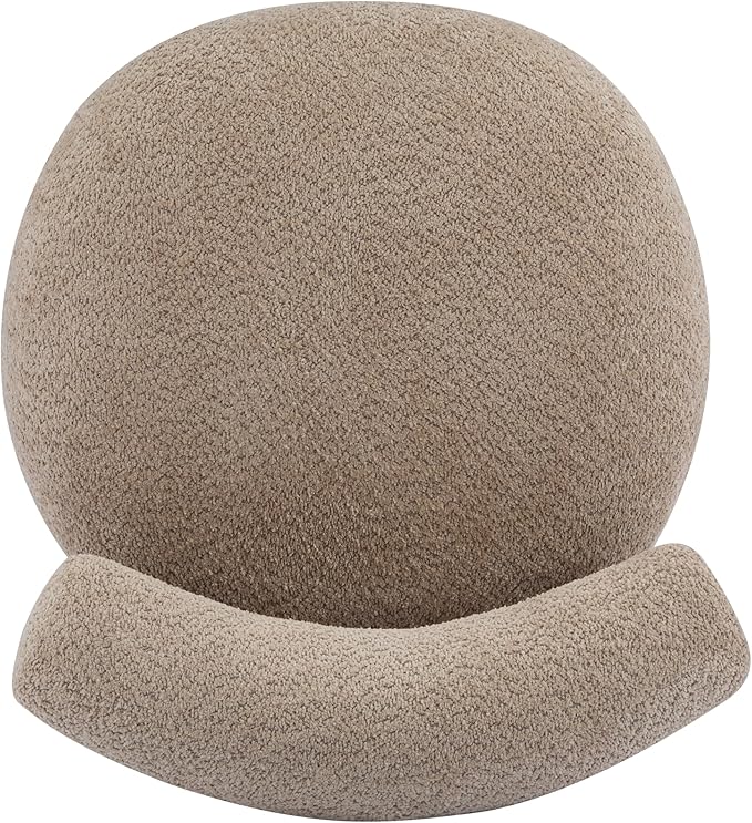 Christopher Knight Home Elvina Boucle Fabric Accent Chair, Solid Wood Single Lounge Sofa, Bedroom Comfy Reading Chair, for Modern Minimalist Style Living Room/Home Office, Light Brown