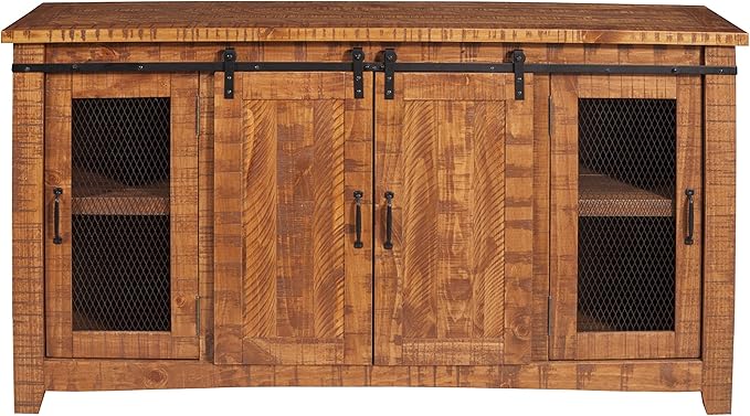 Martin Svensson Home Omaha Solid Wood TV Stand, 65", Honey Tobacco