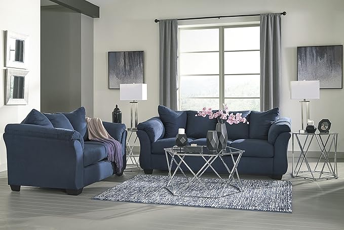 Signature Design by Ashley Darcy Casual Plush Sofa, Dark Blue