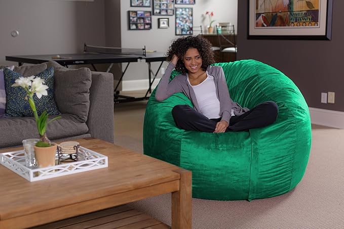 Sofa Sack Bean Bag Chair - Plush, Ultra Soft - Memory Foam Bean Bag Chair with Microsuede Cover - Stuffed Foam Filled Furniture and Accessories for Dorm Room 5 Feet - Aqua Marine