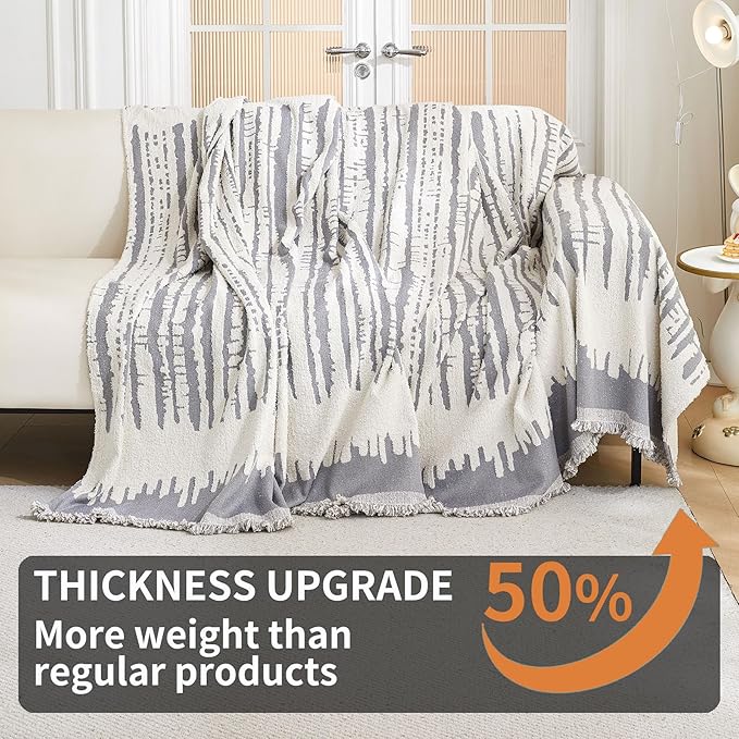 HAOMAIJIA Boho Sofa Covers Couch Covers for 3 Cushion Couch Sofa Pet Friendly Soft Thick Non Slip Couch Cover for Dogs Washable Sectional Couch Covers L Shape Furniture Protecto (XF-Grey, 71"x118")