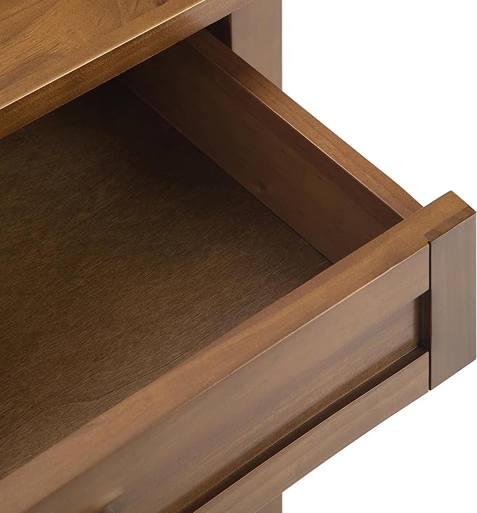 SIMPLIHOME Warm Shaker SOLID WOOD 24 inch Wide Transitional Bedside Nightstand Table in Light Golden Brown for the Living Room and Bedroom