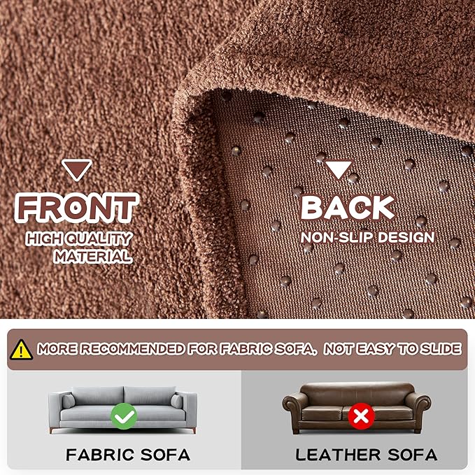 MYSKY HOME Sofa Covers, Washable Couch Cover for Dogs Sofa Cover Furniture Protector Sofa Slipcovers for Dogs Furniture Protector Cover, Thick Durable Non Slip, 91" x 118", Chocolate