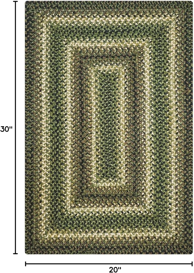 Homespice Pinecone Jute Braided Rug 20x30 – Country Style Braided Kitchen Rugs for Country Decor