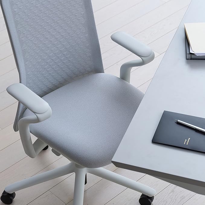 Branch Verve Chair - High Performance Executive Office Chair with Contoured Seat Back and Adjustable Lumbar Rest - High Density Foam Cushion with Aluminum Base - Up to 275 lbs - Mist