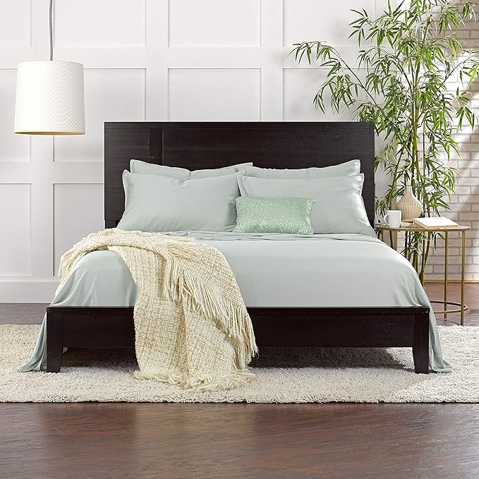 Twin Sheets by Pure Bamboo, Genuine 100% Organic Viscose Derived from Bamboo Bed Sheet Set, Luxuriously Soft & Cooling, Double Stitching, Lifetime Quality Promise (Twin, Sea Glass)