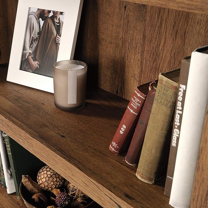 Sauder Select Book Shelf, Bookshelf with Storage, Library Bookcase with Doors and Adjustable Shelves, in Vintage Oak