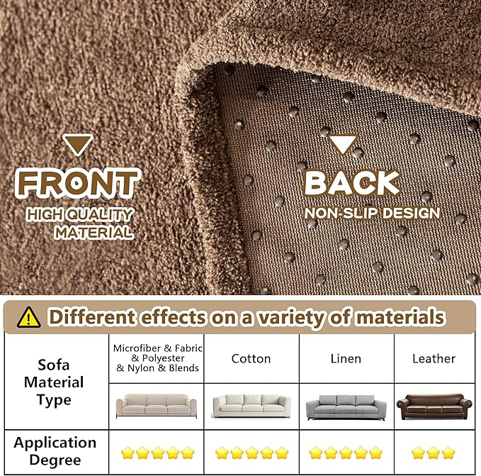 MYSKY HOME Couch Cover Sofa Covers for 1 Cushion Couch Dog Couch Cover Protector for Sectional Sofa Covers Couch Protector Modern Sofa Towel with Tassel for Living Room, 71" x 91", Dark Brown