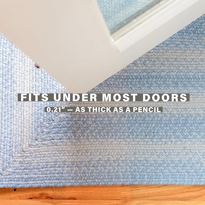 Homespice Sky Blue Jute Braided Rope Rug, 5x8' Rectangle - Country Style Coastal Decor, Perfect for Bedrooms and Living Rooms - Easy to Clean and Pet Friendly