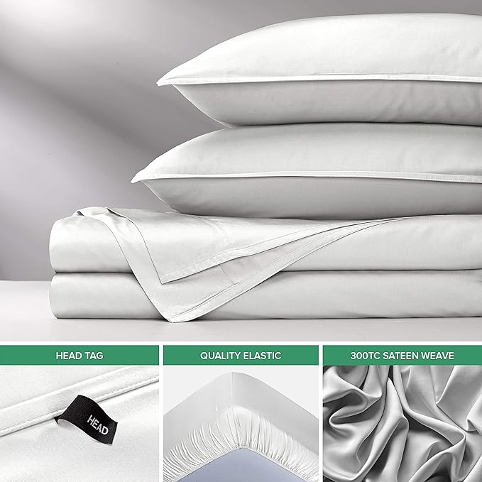 Full Sheets by Pure Bamboo, Genuine 100% Organic Viscose Derived from Bamboo Bed Sheet Set, Luxuriously Soft & Cooling, Double Stitching, Lifetime Quality Promise (Full, White)