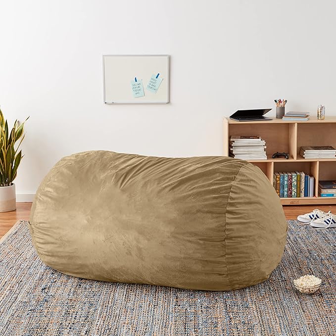 Sofa Sack Bean Bag Chair Cover, 6-Feet, Camel
