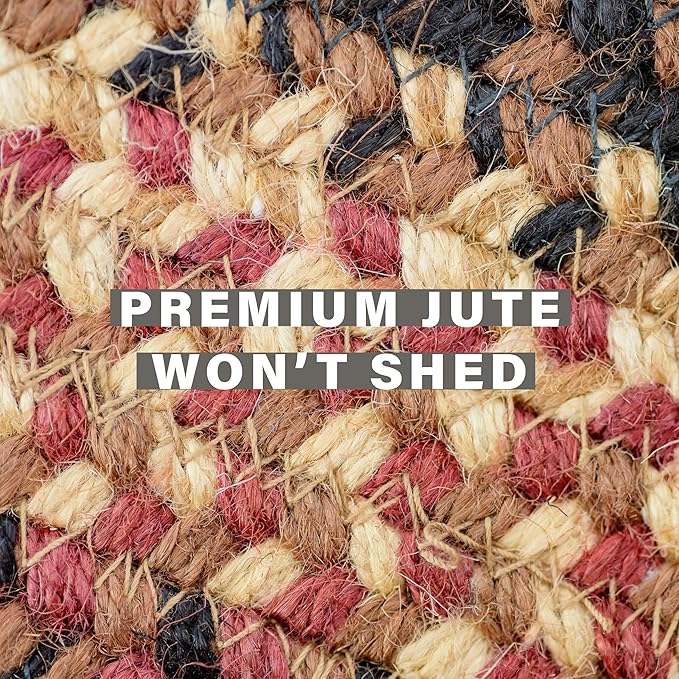 Homespice Prescott Jute Braided Rug Runner 22x72 - Primitive Braided Runner Rug for American Country Decor