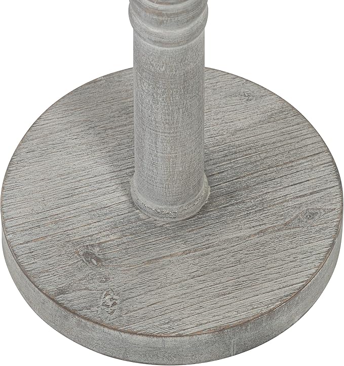 Kate and Laurel Bellport Farmhouse Drink Table, 10 x 10 x 22, Gray, Decorative Coastal Cocktail Table with Round Tabletop and Colonial Base for Farmhouse Decor