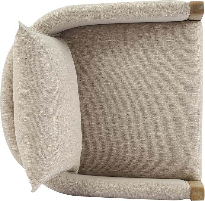 Christopher Knight Home Lucid Linen Upholstered Dining Chairs Set of 2, Rubber Wood Dining Room Chairs, Modern Armchair, Extra Seating for Dining Room, Versatile Indoor Furniture, Beige + Natural
