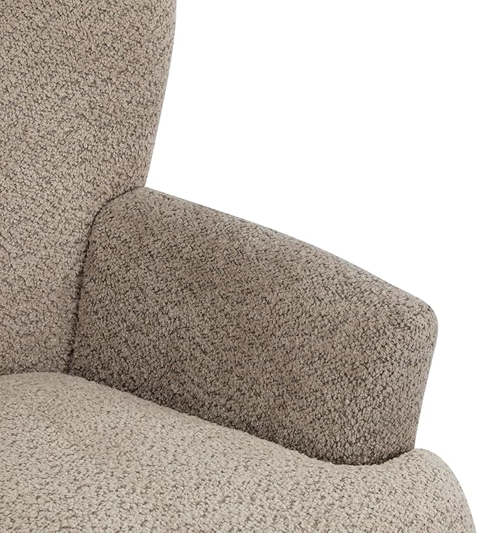 Christopher Knight Home Colby Boucle Upholstered Club Chair, Living Room Accent Chair, Wooden Frame, Flared Armrest, Plush Thick Cushion, Reading Lounge Chair, Space-Saving Furniture, Light Brown