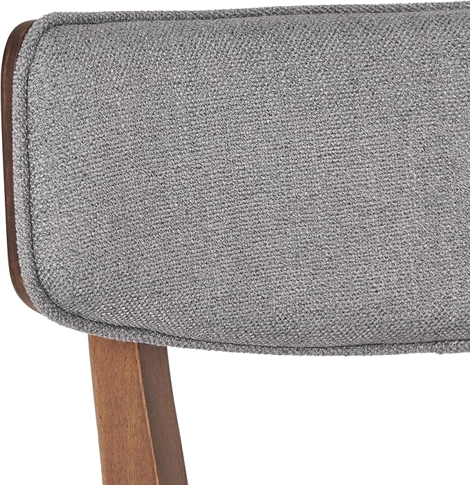 Christopher Knight Home Alma Mid-Century Wood Dining Set with Fabric Chairs, 5-Pcs Set, Natural Walnut / Dark Grey