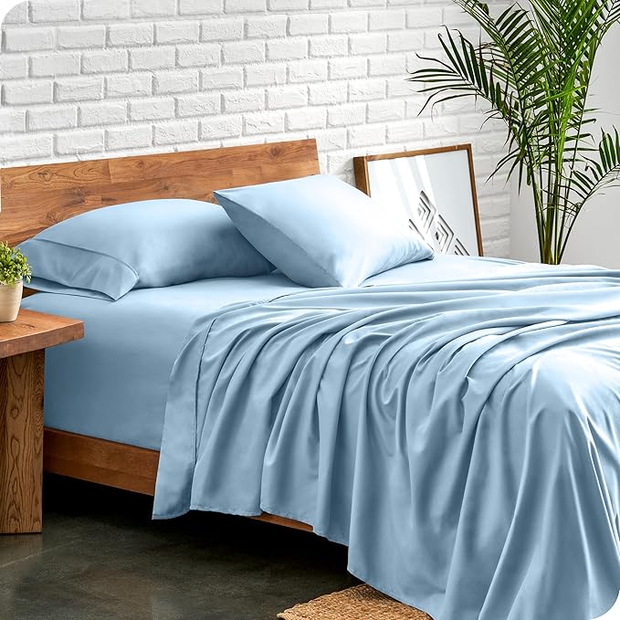 Bare Home Twin XL Sheet Set - College Dorm Size - Luxury 1800 Ultra-Soft Microfiber Twin Extra Long Bed Sheets - Deep Pockets - Easy Fit - Extra Soft - 3 Piece Set - Bed Sheets (Twin XL, Light Blue)