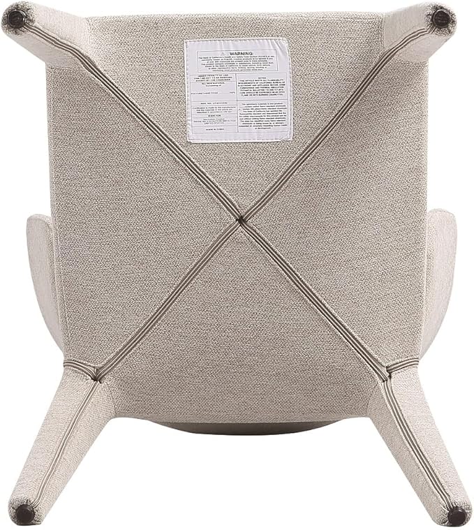 Manhattan Comfort Conrad Mid Century Modern Dining Chairs Woven Tweed Upholstered Kitchen Furniture with Contoured Back, Foam Padding & Metal Legs, Set of 4, Wheat