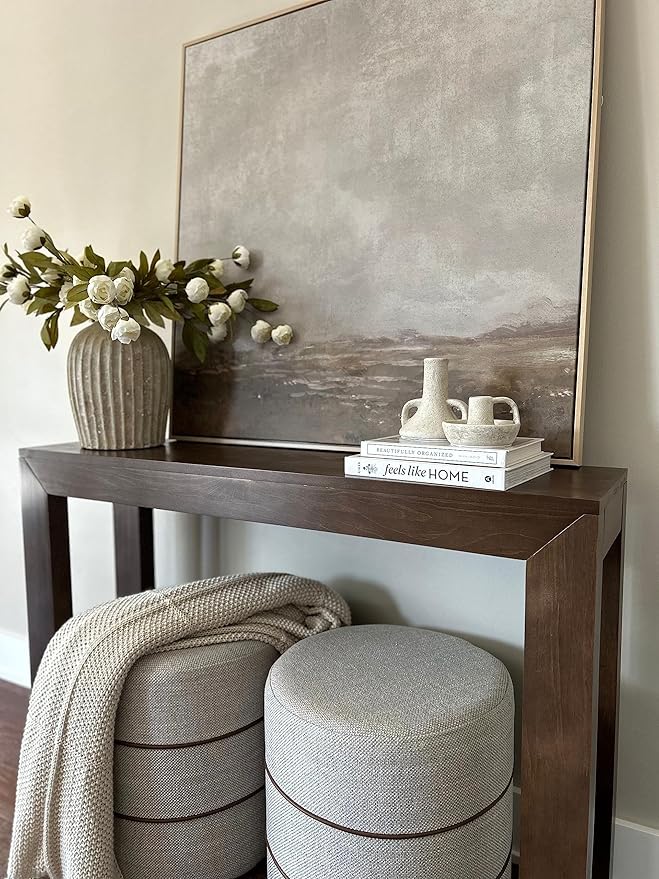 Plank+Beam Modern Solid Wood Console Table, 46.25 Inch, Sofa Table, Narrow Entryway Table for Hallway, Behind The Couch, Living Room, Foyer, Easy Assembly, Walnut