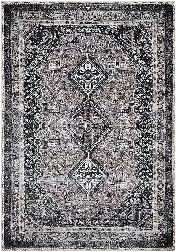 Keen Home Design 9x12 Rug - Machine Washable Area Rug with Non-Slip Backing, Ideal for Living Room, Dining Room, Bedroom - Vintage, Easy Clean, Durable, Low Pile Rug - (9' x 12')