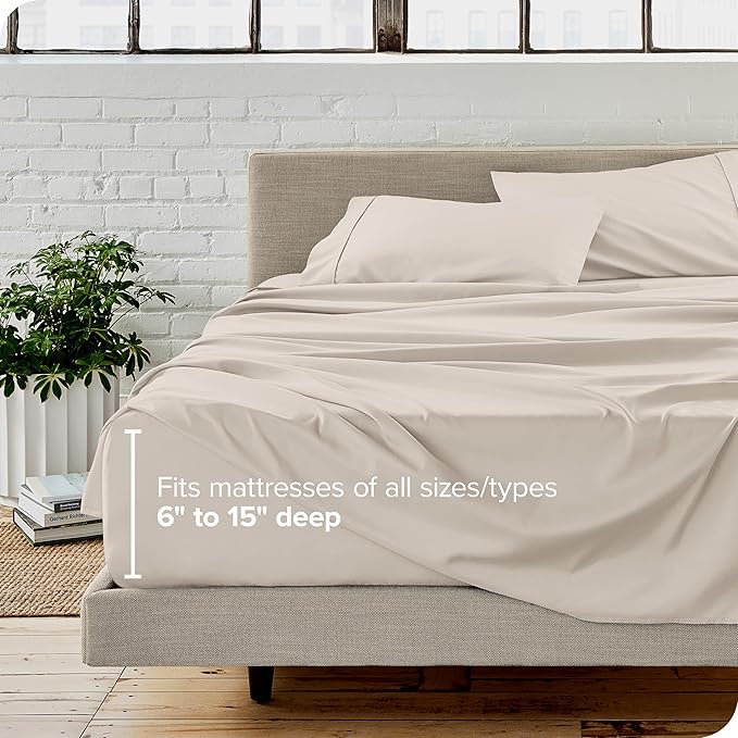 Bare Home Full Sheet Set - Luxury 1800 Ultra-Soft Microfiber Full Bed Sheets - Double Brushed - Deep Pockets - Easy Fit - 4 Piece Set - Bedding Sheets & Pillowcases (Full, Wheat)