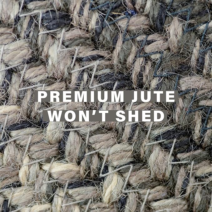 Homespice Flint Hill Jute Braided Rugs 27x45 - Gray Country Kitchen Rugs for Primitive Decor